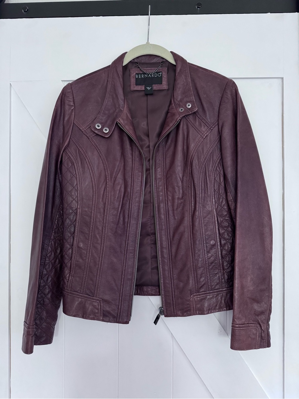 Bernardo Brown Quilted Leather Jacket